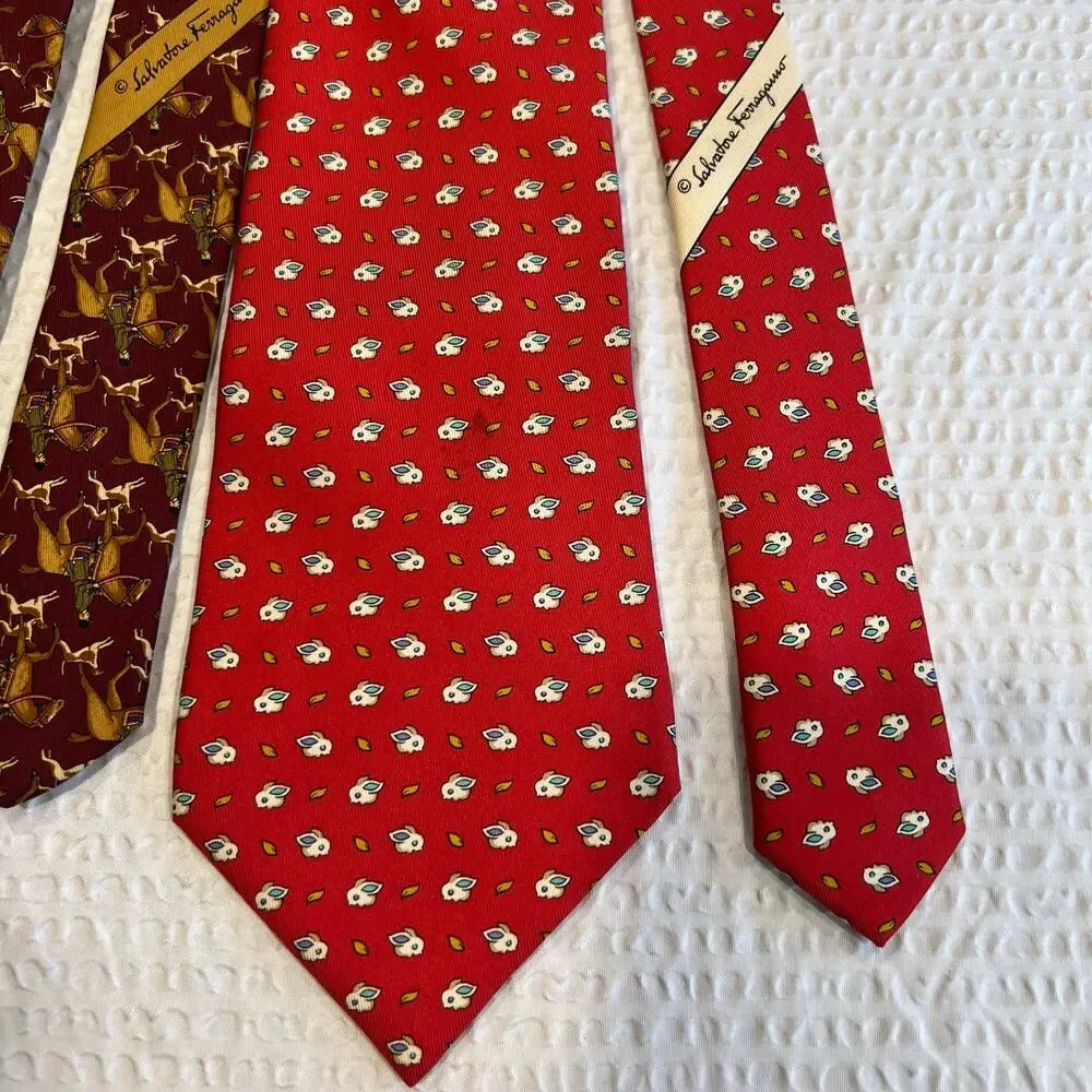 Salvatore Ferragamo bundle of two ties 100% silk